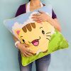 [Kitty Meow] Embroidered Applique Pillow Cushion / Floor Cushion (19.7 by 19.7 inches)