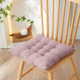 Office Long-sitting Adjustable Plaid Cushion (Option: A19 Cushion Plaid Pink-40x40x7cm)