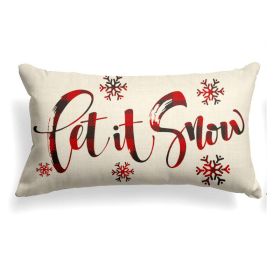 Long Christmas Linen Lumbar Cushion Cover Office Seat Cushion (Option: Style 1-30x50cm)