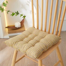 Office Long-sitting Adjustable Plaid Cushion (Option: A19 Cushion Plaid Yellow-40x40x7cm)