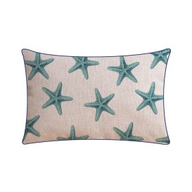 Classical Style Seaweed Starfish Pillow Thick Cotton Linen Sofa Cushion Cover (Option: XH0084 Long-30x50cm Without Core)