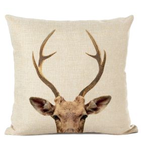 Home Decoration Animal Parrot Deer Head Linen Pillow Cover (Option: 12 Style-45 X45cm Without Pillow)