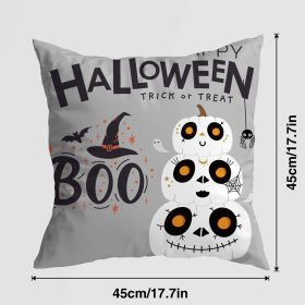 Halloween Pumpkin Castle Pillow Cover (Option: 45x45cm-G001 Without Pillow Core)