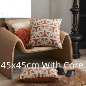 Sofa Cushion Case Bedside Square Pillow Backrest Throw Pillowcase (Option: Maze-45x45cm With Core)