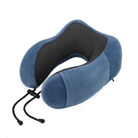 U-shape Pillow Travel Pillow Of Memory Foam Neck Pillow Siesta Neck Pillow Neck Pillow Magnetic Cloth U-shaped Pillow (Option: Peacock Blue-30x25x15cm)