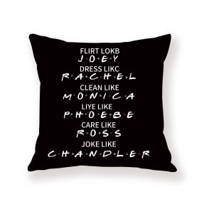 Black English Letter Pillow Cover Text (Option: 21514111-45x45cm)