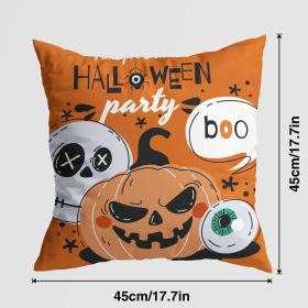 Halloween Pumpkin Castle Pillow Cover (Option: 45x45cm-T001 Without Pillow Core)