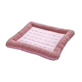 Pet Cooling Pad Bed For Dogs Cats Puppy Kitten Cool Mat Pet Blanket Ice Silk Material Soft For Summer Sleeping Pink Blue Breathable (size: M)