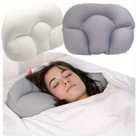 1pc All-round Cloud Pillow, Soft Bed Pillow Nursing Pillow 3D Ergonomic Sleeping Egg Shaped Ergonomic Pillows (Color: Gray)