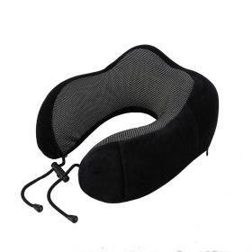 U-shape Pillow Travel Pillow Of Memory Foam Neck Pillow Siesta Neck Pillow Neck Pillow Magnetic Cloth U-shaped Pillow (Option: Black-30x25x15cm)