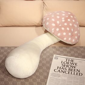 Cute Big Mushroom Shaped Leg Clip Sleeping Long Plush Pillow Living Room Backrest Pillow (Option: Pink-80cm650g)