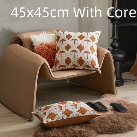 Sofa Cushion Case Bedside Square Pillow Backrest Throw Pillowcase (Option: Ring-45x45cm With Core)