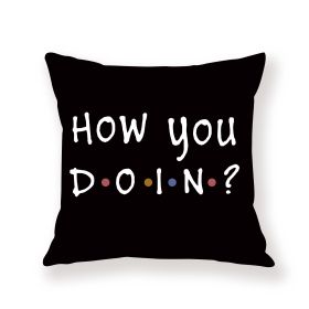 Black English Letter Pillow Cover Text (Option: 21514110-45x45cm)