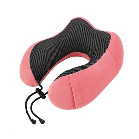 U-shape Pillow Travel Pillow Of Memory Foam Neck Pillow Siesta Neck Pillow Neck Pillow Magnetic Cloth U-shaped Pillow (Option: Pink-30x25x15cm)