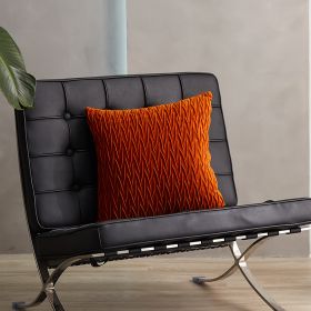 Solid Color Netherlands Velvet Solid Geometry Sofa And Bedside Pillow Cover (Option: Orange Orange-45x 45cm 500g Core)