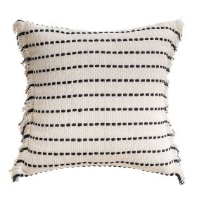 Minimalist Retro Home Pillow Cover (Option: Black Beam On White Background-45x45cm Without Core)