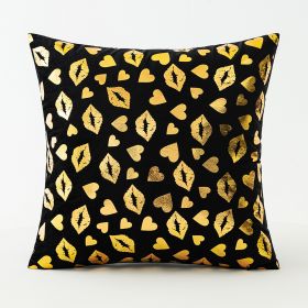 Fashion Black Velvet Printed Pillow (Option: Hot Love-45X45cm With Core)