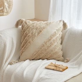 Plush Tassels And Quiet Bohemian Style Pillowcases (Option: Diagonal-Textile Core)