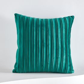 Netherlands Velvet Striped Pleated Cushion Cushion (Option: Emerald green-50x50cm 500g pillow)